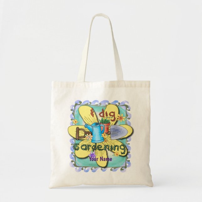 Bolsa Tote Eu Adoro Jardinagem  (Frente)