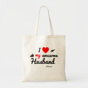 Bolsa Tote "Eu adoro meu incrível marido" Dia de os namorado