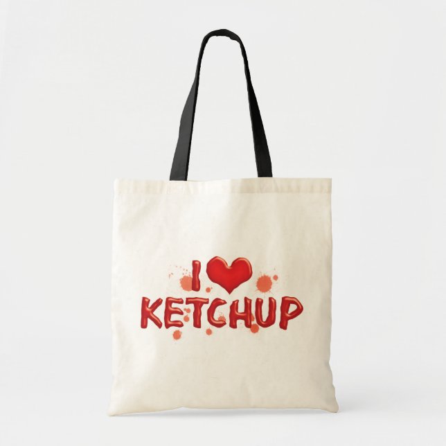 Bolsa Tote Eu Adoro o Coração Ketchup - Catsup Lover (Frente)