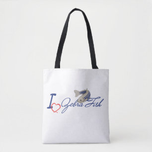 Bolsa Tote Eu adoro peixe-zebra