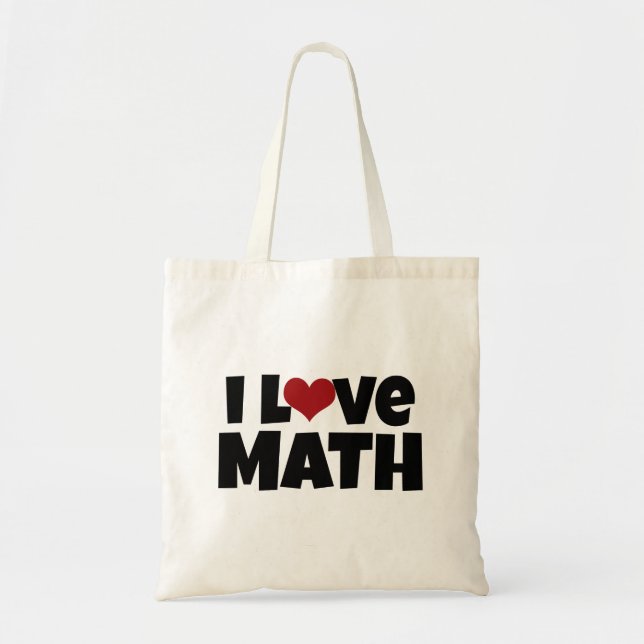 Bolsa Tote Eu Adoro Saco de Tote de Matemática (Frente)