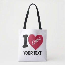 Bolsa Tote Eu adoro texto personalizável Eu corto seu texto