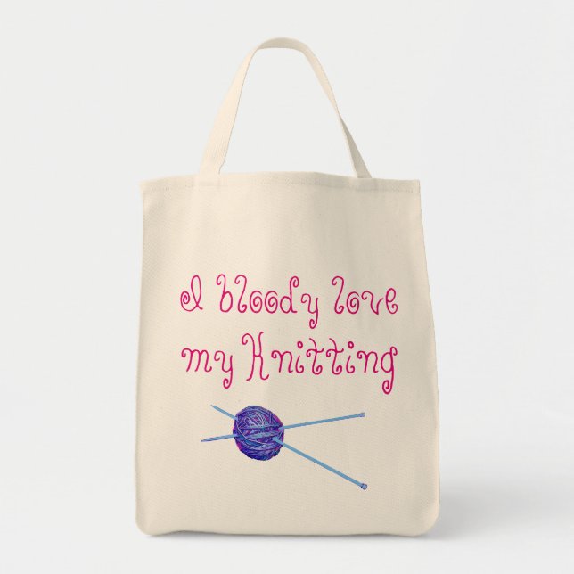 Bolsa Tote Eu amava o meu tricô (Frente)