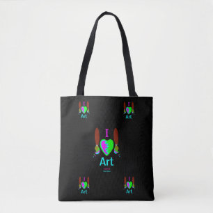 Bolsa Tote Eu amo a arte por todo o lado na sacola do