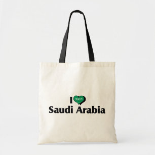 Bolsa Tote Eu Amo a Bandeira da Arábia Saudita