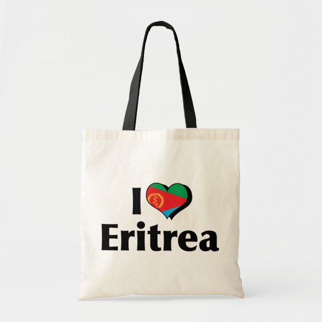 Bolsa Tote Eu Amo a Bandeira da Eritreia (Frente)