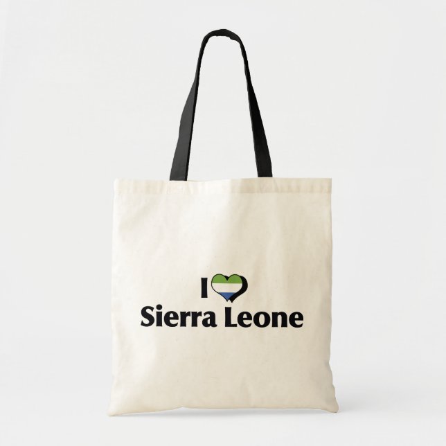 Bolsa Tote Eu Amo a Bandeira da Serra Leoa (Frente)