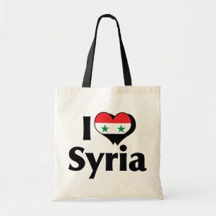 Bolsa Tote Eu Amo a Bandeira da Síria