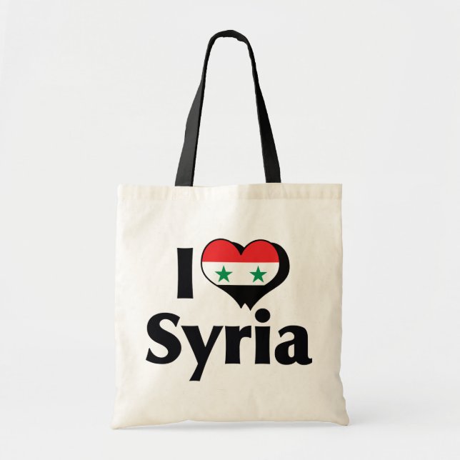 Bolsa Tote Eu Amo a Bandeira da Síria (Frente)