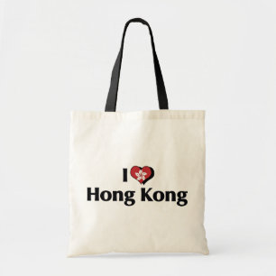 Bolsa Tote Eu Amo a Bandeira de Hong Kong