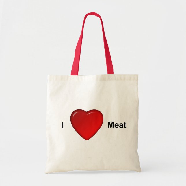 Bolsa Tote Eu amo a carne (Frente)