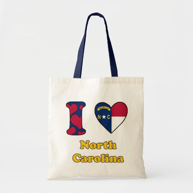 Bolsa Tote Eu amo a Carolina do Norte (Frente)