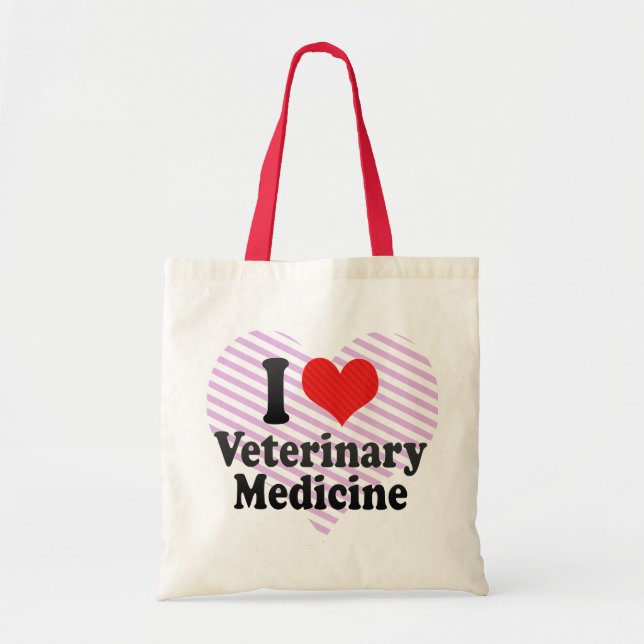 Bolsa Tote Eu amo a medicina veterinária (Frente)