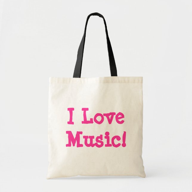 Bolsa Tote Eu amo a música! (Frente)