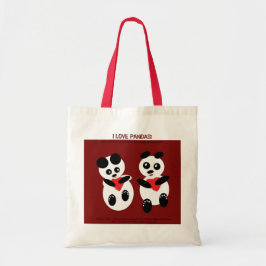 Bolsa Tote Eu amo a sacola das pandas