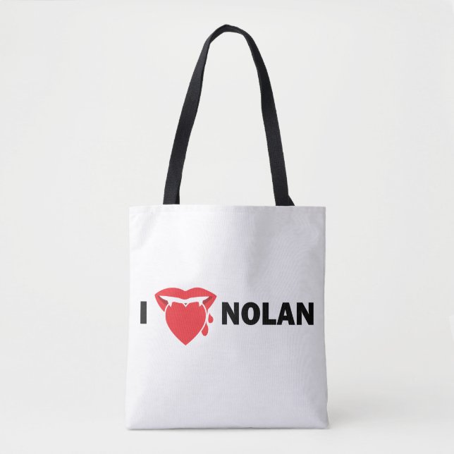 Bolsa Tote Eu amo a sacola de Nolan (a luz) (Frente)
