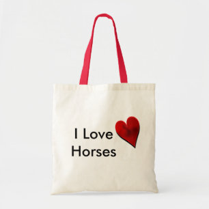 Bolsa Tote Eu amo a sacola dos cavalos