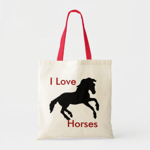 Bolsa Tote Eu amo a sacola dos cavalos