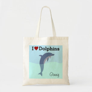 Bolsa Tote Eu amo a sacola dos golfinhos