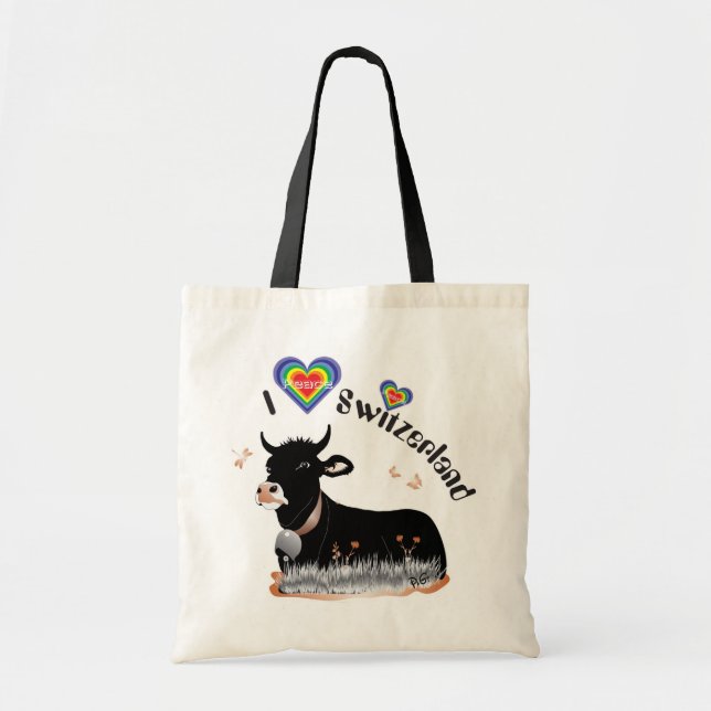 Bolsa Tote Eu amo a Suiça Tasche (Frente)