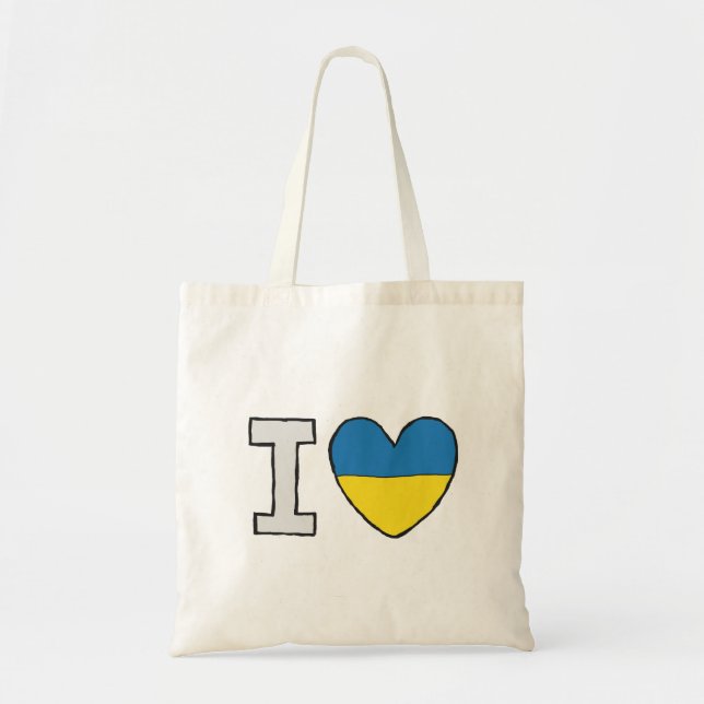 Bolsa Tote Eu amo a Ucrânia (Frente)