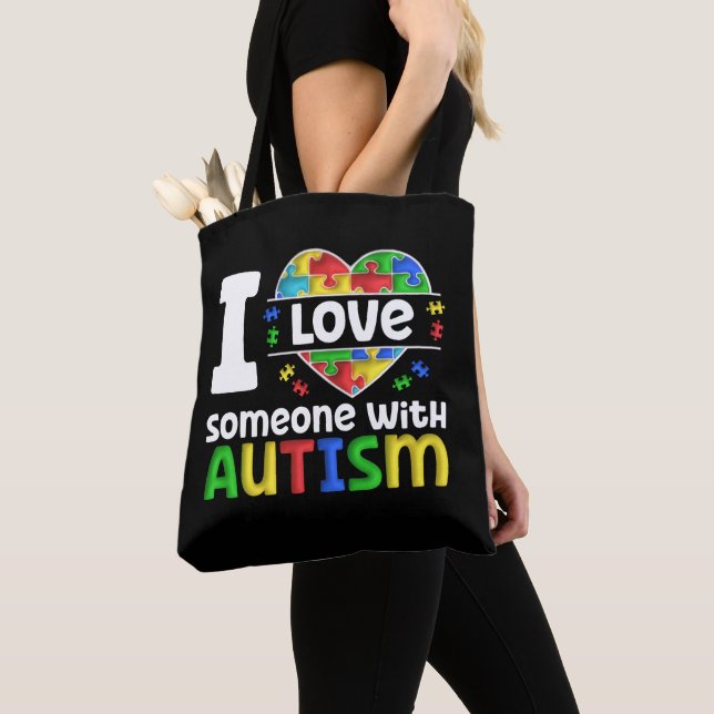 Bolsa Tote Eu Amo Alguém Com Autismo, Presente De Consciência (Close Up)