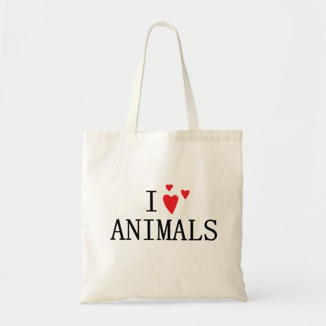 Bolsa Tote Eu amo animais (Frente)