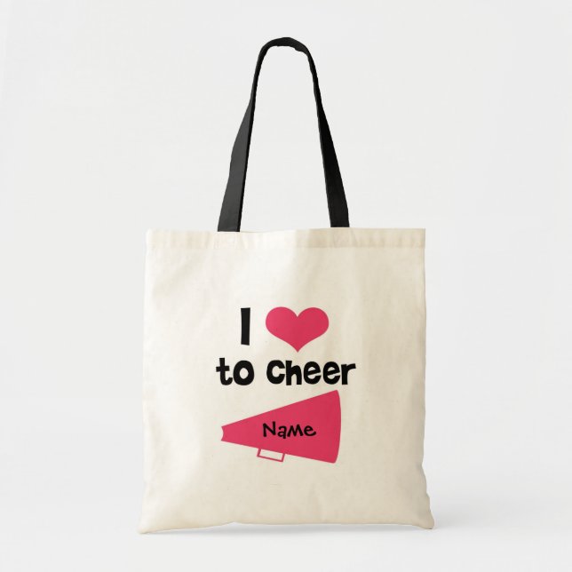 Bolsa Tote Eu amo ao elogio - material legal do cheerleader (Frente)