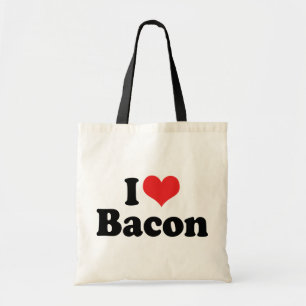 Bolsa Tote Eu Amo Bacon de Coração - Amante de Bacon