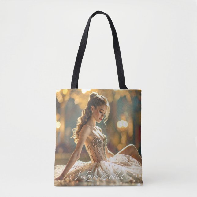 BOLSA TOTE EU AMO BALLET - BALLET & DANÇA (Frente)
