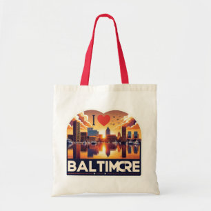 Bolsa Tote "Eu Amo Baltimore" Vista do Porto Tote