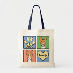 Bolsa Tote Eu amo Basenjis