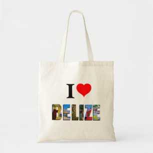 Bolsa Tote Eu Amo Belize Heart Tropical Beach Viagem Fotos