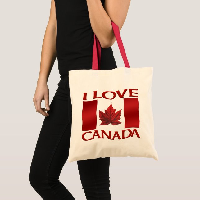Bolsa Tote Eu Amo Bolas De Tote Do Canadá Costumado Eu Amo Bo (Frente (produto))