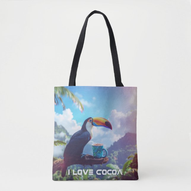 BOLSA TOTE EU AMO CACAU - TOUCAN (Frente)