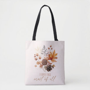 Bolsa Tote Eu Amo Cair A Maioria De Folhagem De Folhas