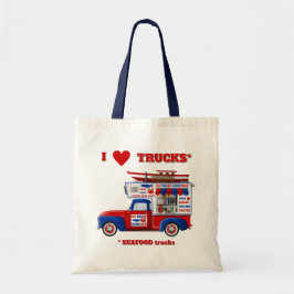 Bolsa Tote Eu Amo Caminhões (Caminhões de Frutos do Mar)