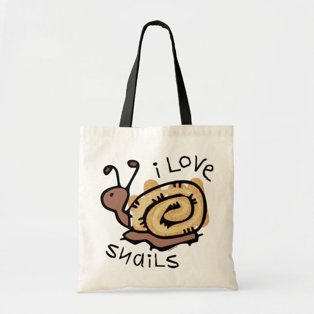 Bolsa Tote Eu amo caracóis (Frente)