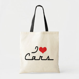 Bolsa Tote Eu Amo Carros com Coração - Amante de Carros Cláss