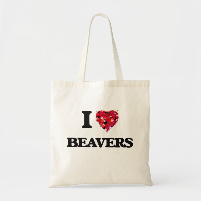 Bolsa Tote Eu amo castores (Frente)