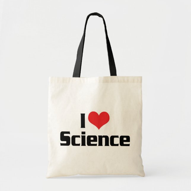 Bolsa Tote Eu Amo Ciência do Coração (Frente)