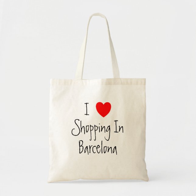 Bolsa Tote Eu Amo Compras Em Barcelona (Frente)