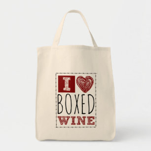 Bolsa Tote Eu Amo Coração de Fios De Camada De Vinho In A Box