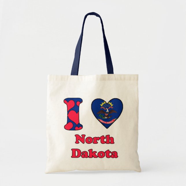 Bolsa Tote Eu amo Dakota do Norte (Frente)