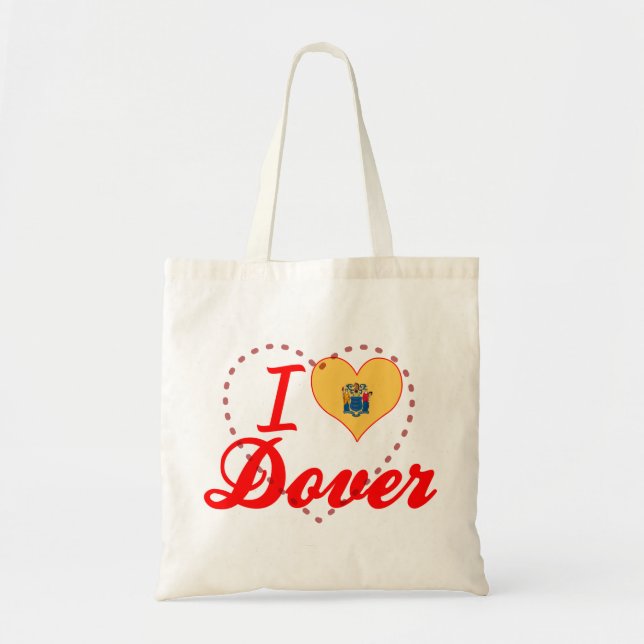 Bolsa Tote Eu amo Dôvar, New-jersey (Frente)