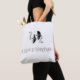 Bolsa Tote Eu Amo Drama, Máscaras de Teatro Artes Cênicas