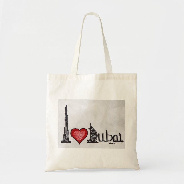 Bolsa Tote Eu amo Dubai (Frente)