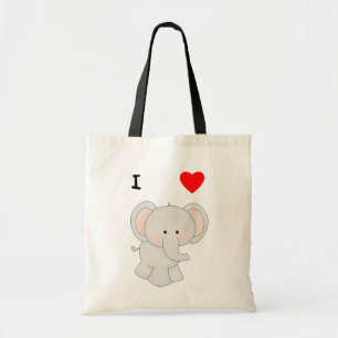 Bolsa Tote Eu amo elefantes