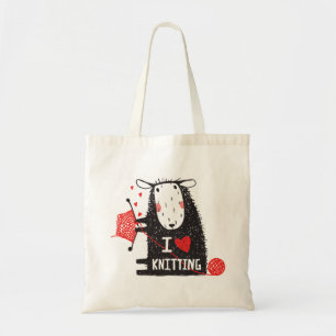 Bolsa Tote Eu amo fazer malha a sacola