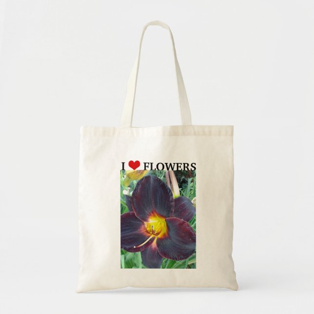 Bolsa Tote Eu Amo Flores Lily (Frente)
